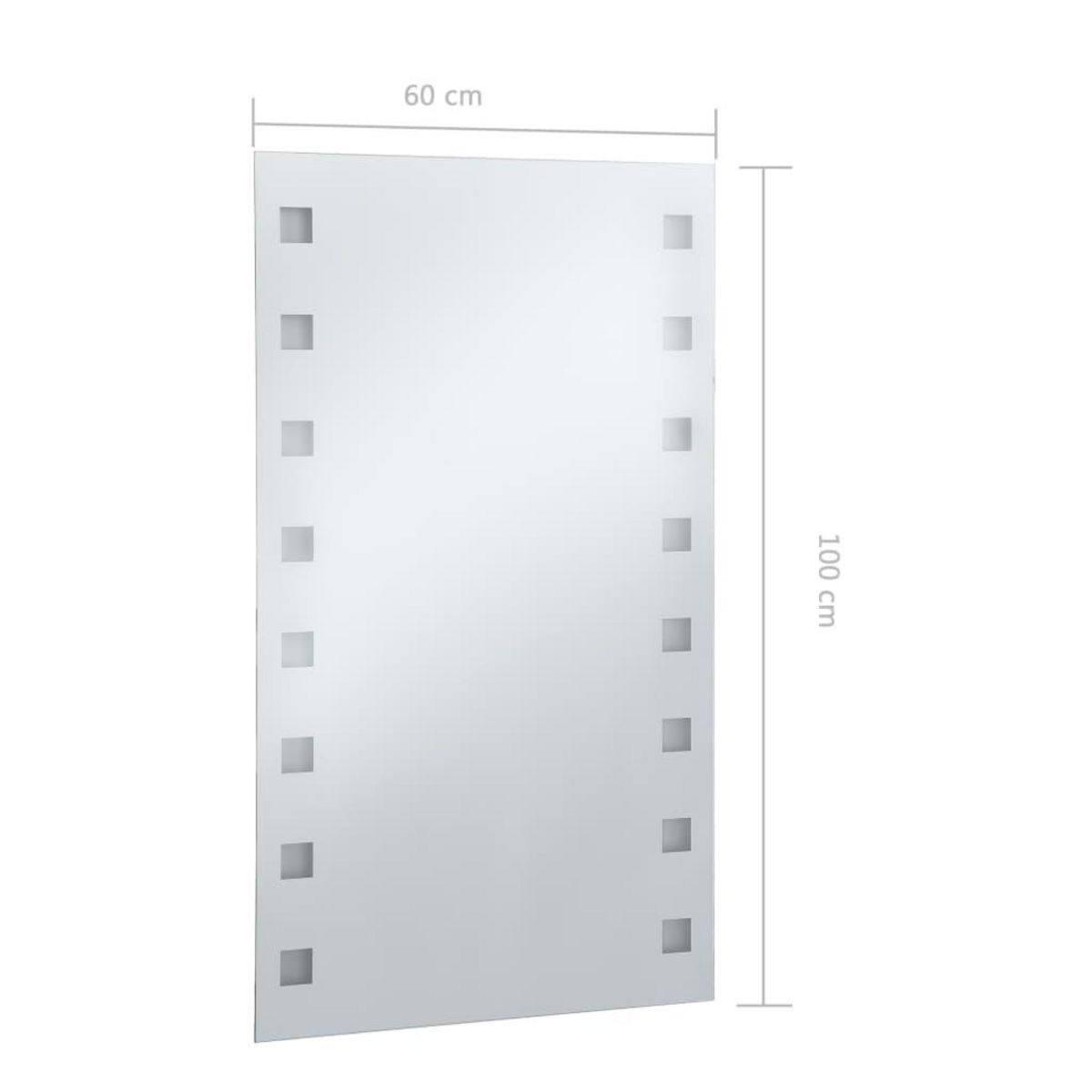 VIDAXL Miroir mural a LED pour salle de bains 60x100 cm
