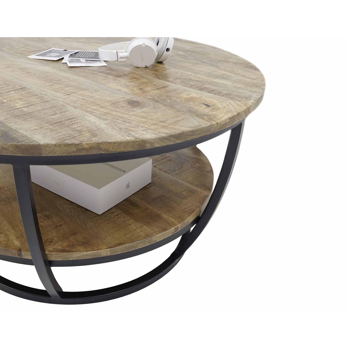 LISA DESIGN Corazon - table basse - bois et noir - 86 cm