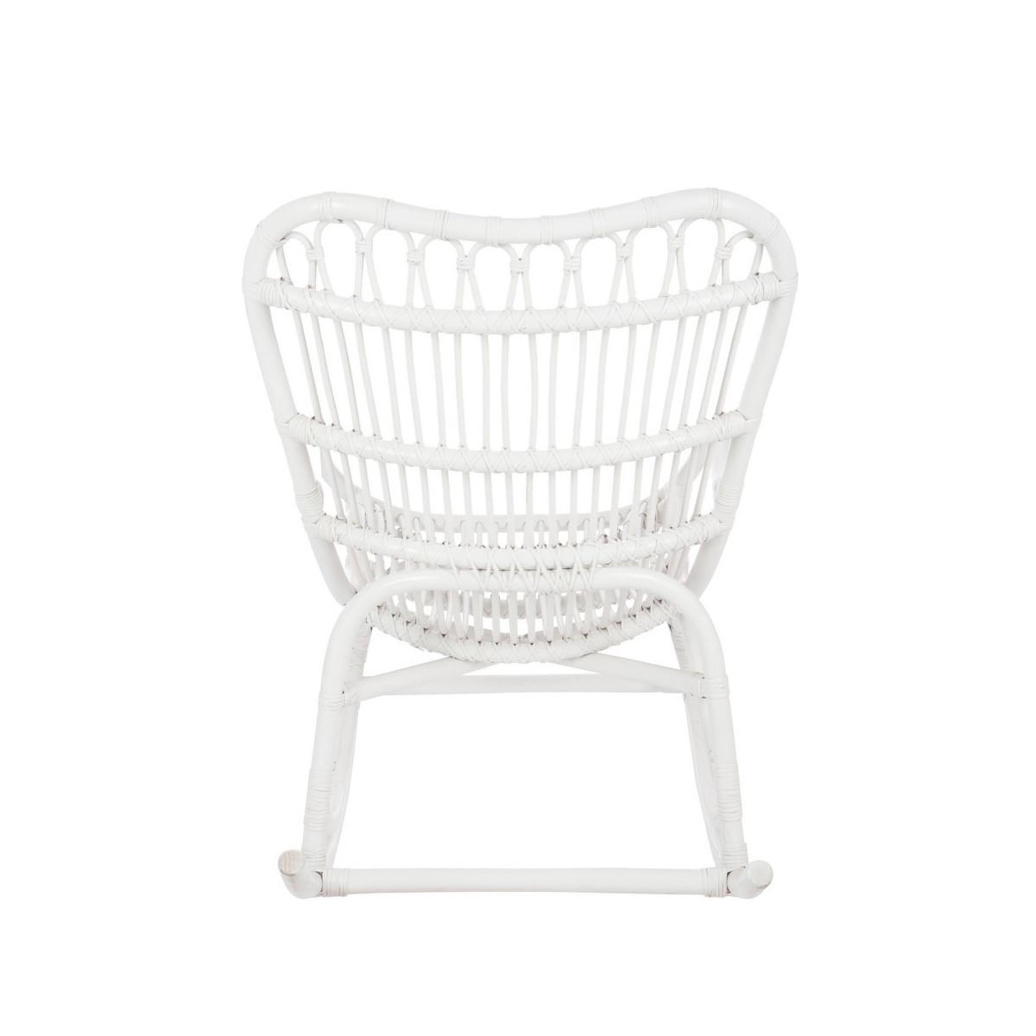 Voir la diapositive 3 : J-LINE Fauteuil à Bascule en Rotin  Washington  93cm Blanc
