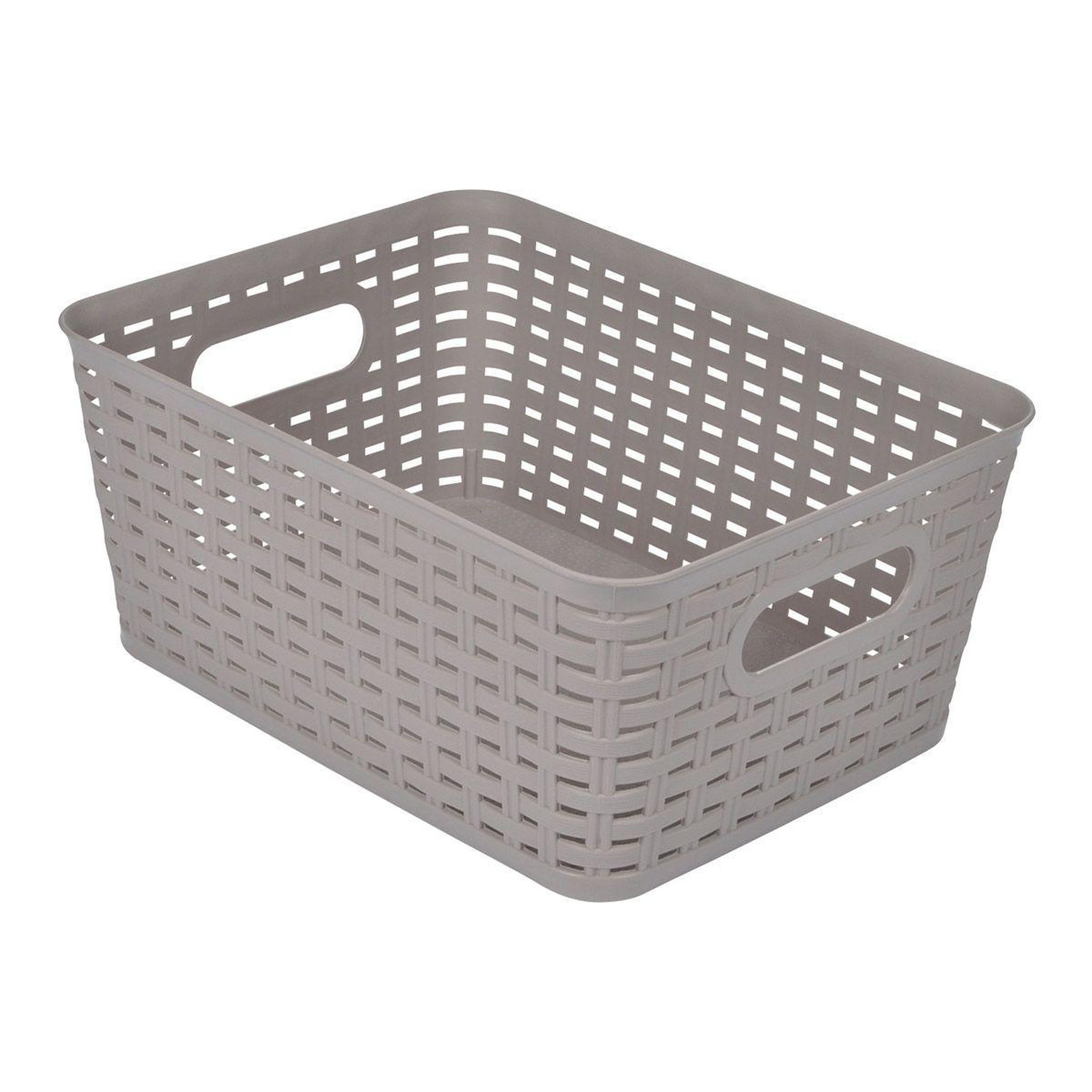 HOMEA Panière à linge  effet tressé  9l taupe