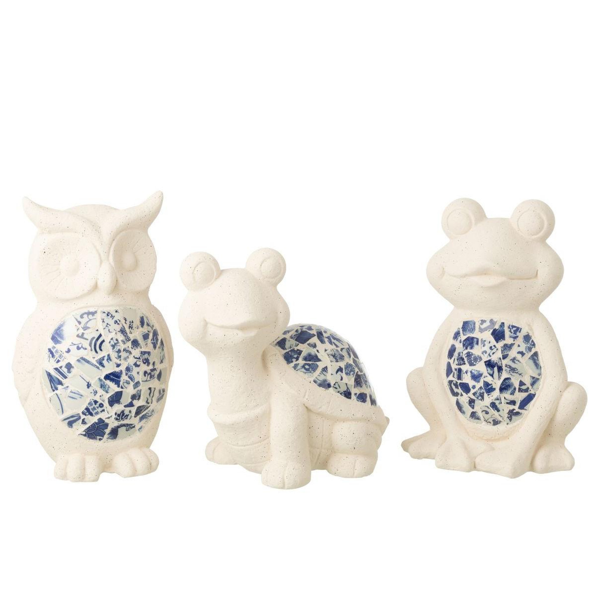 Voir la diapositive 5 : J-LINE Statuette tortue d'extérieur  mosaïque  34cm beige
