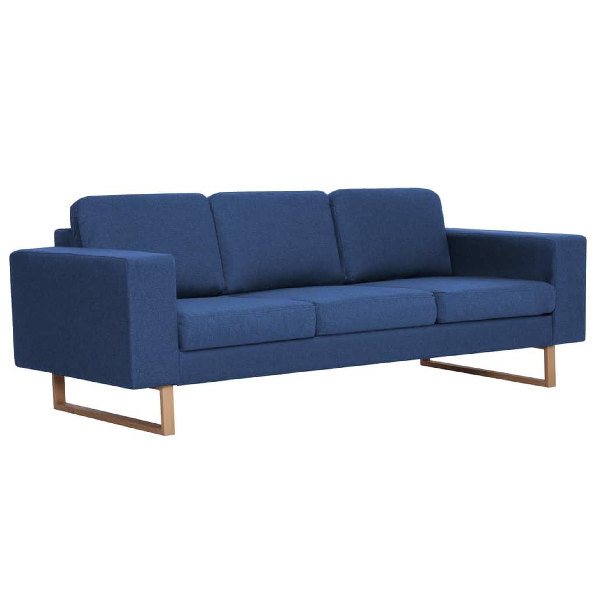 Voir la diapositive 3 : VIDAXL Canape a 3 places Tissu Bleu