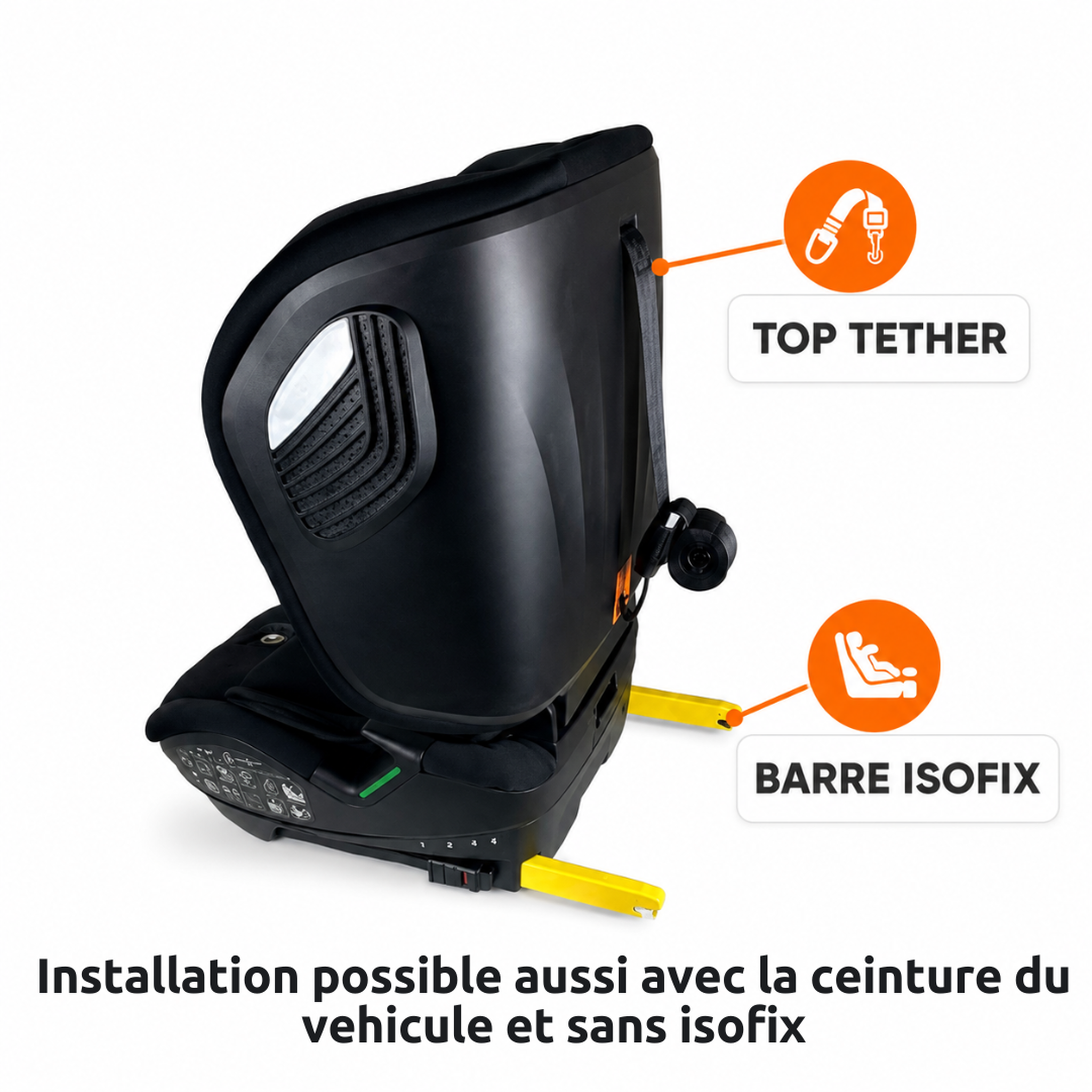 Voir la diapositive 3 : NANIA Nania Nevada, Siège auto isofix, ou ceinture, inclinable, et pliable, Isize 76-150cm, groupe 1/2/3 (9-36kg), protection latérale- housse confort
