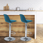Voir la diapositive 2 : ID MARKET Lot de 2 tabourets de bar KARL design bleu canard