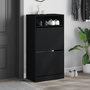 Voir la diapositive 3 : VIDAXL Armoire a chaussures noir 60x34x116 cm bois d'ingenierie