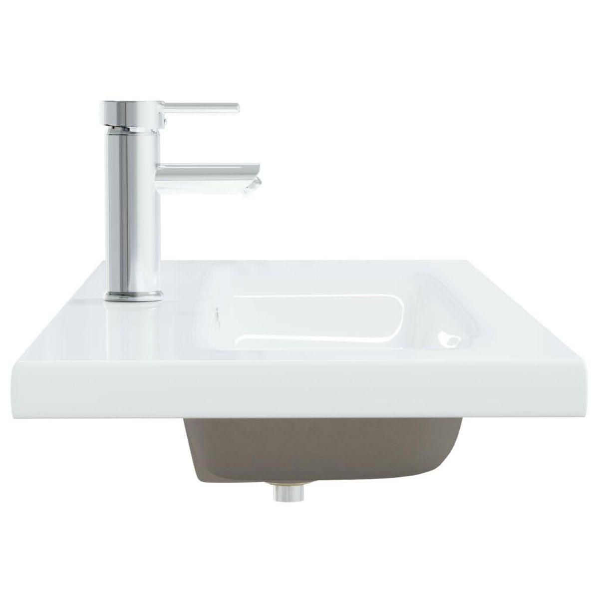 VIDAXL Lavabo encastre avec robinet 101x39x18 cm Ceramique Blanc