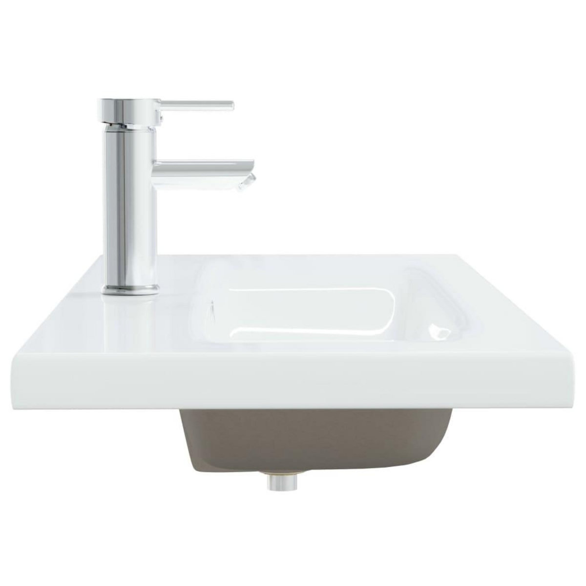 VIDAXL Lavabo encastre avec robinet 101x39x18 cm Ceramique Blanc