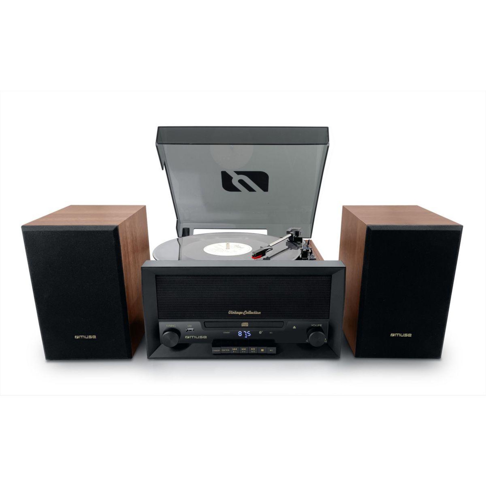 Voir la diapositive 2 : Muse Platine vinyle mt-120 bt bois