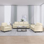 Voir la diapositive 1 : VIDAXL Ensemble de canapes 3 pcs avec coussins Creme Similicuir