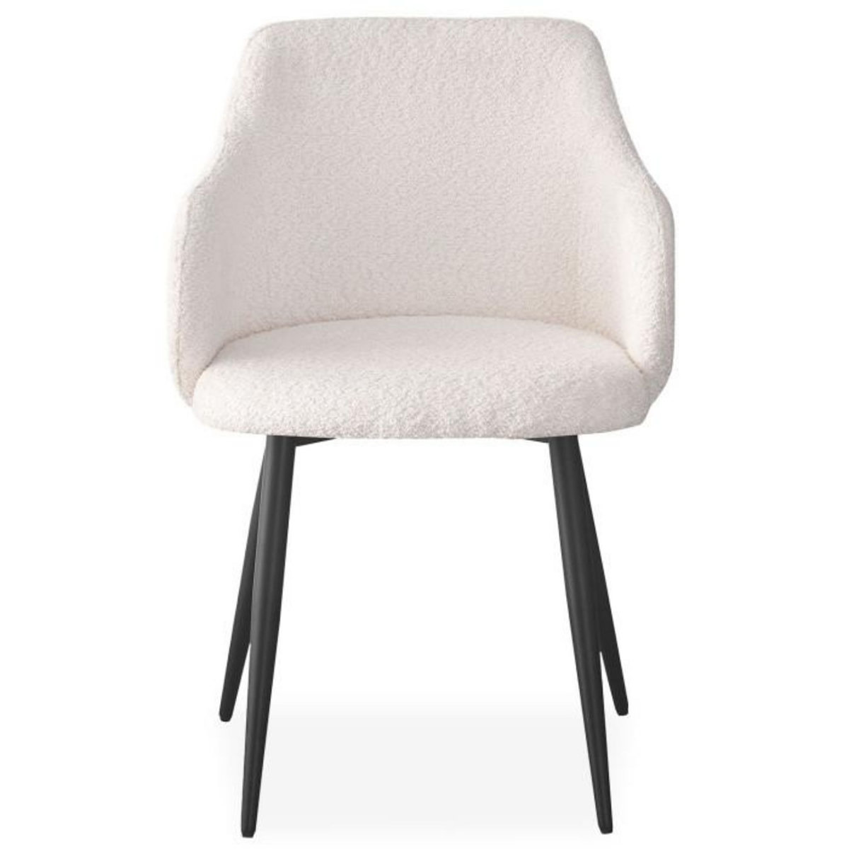 Paris Prix Lot de 6 Chaises Tissu Bouclette  Valeria  79cm Crème & Noir
