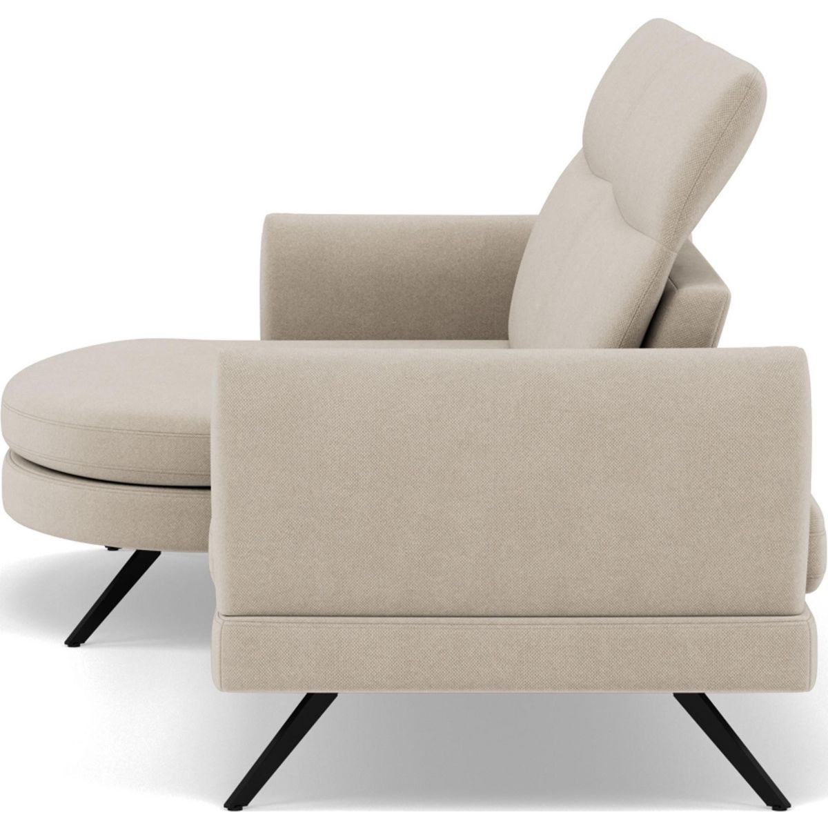 LISA DESIGN Terry - canapé d'angle gauche 4 places avec têtières réglables en tissu texturé