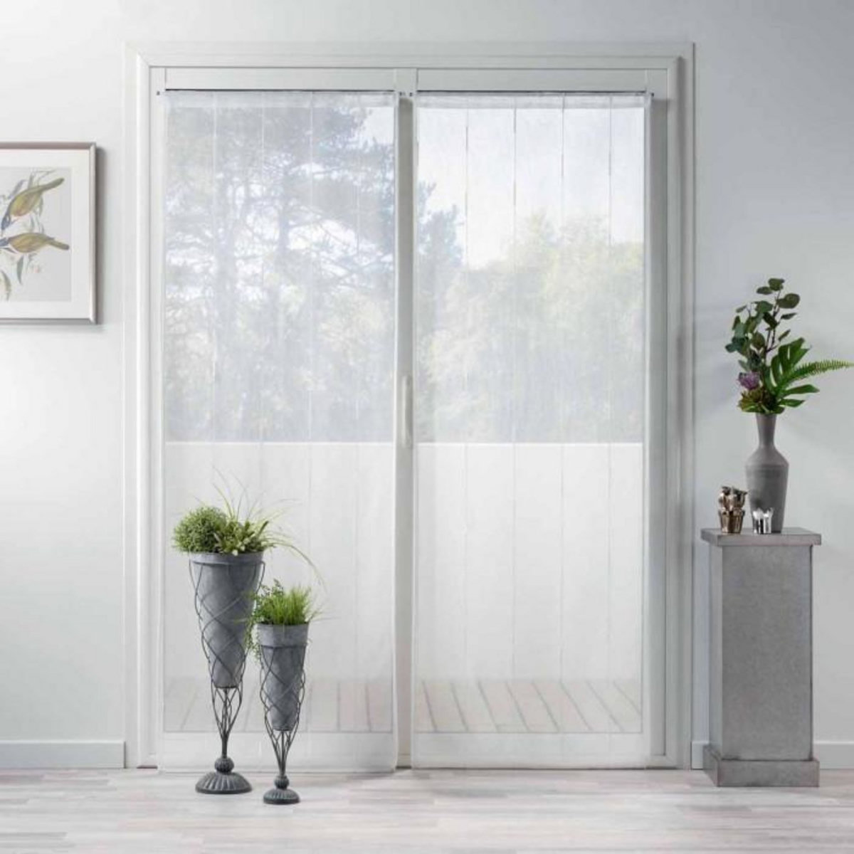 Paris Prix Paire de Voilages  Linahe  70x200cm Blanc