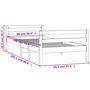 Voir la diapositive 6 : VIDAXL Cadre de lit sans matelas noir 90x200 cm bois de pin massif