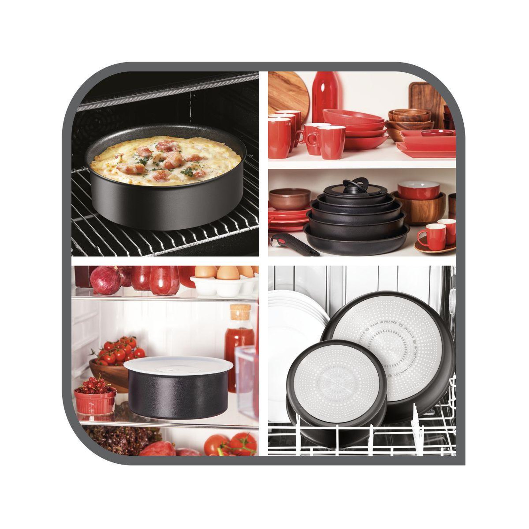 Voir la diapositive 4 : TEFAL Batterie de cuisine ingenio emotion 8 pcs l8968s04