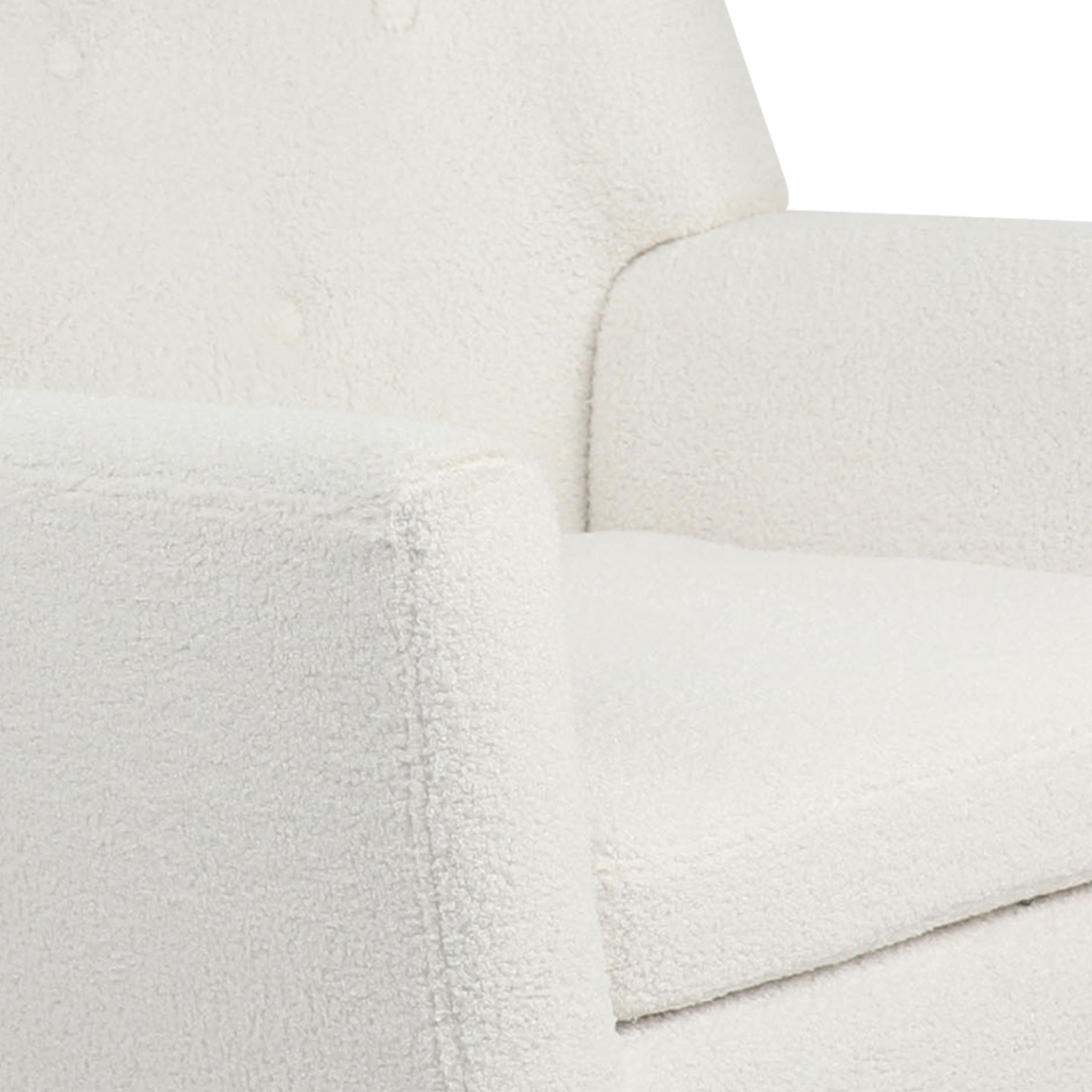 Voir la diapositive 6 : ID MARKET Fauteuil scandinave liv en tissu bouclette blanc