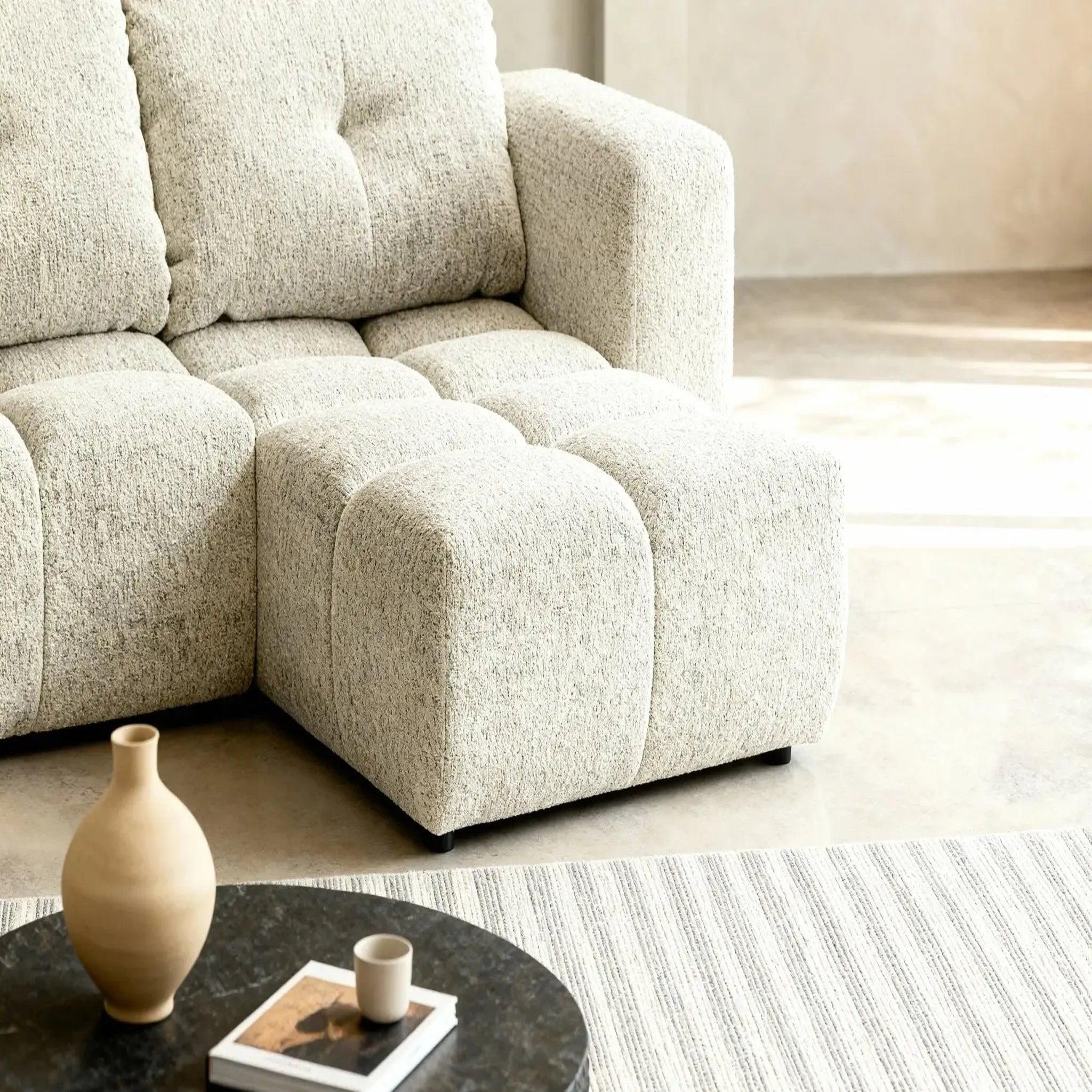 Voir la diapositive 4 : CASANOVA PARIS Romy mini - canapé d'angle convertible tissu chenille 2 places
