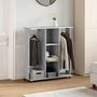 Voir la diapositive 3 : VIDAXL Garde-robe avec roues sonoma gris 102x38x110 cm bois ingenierie