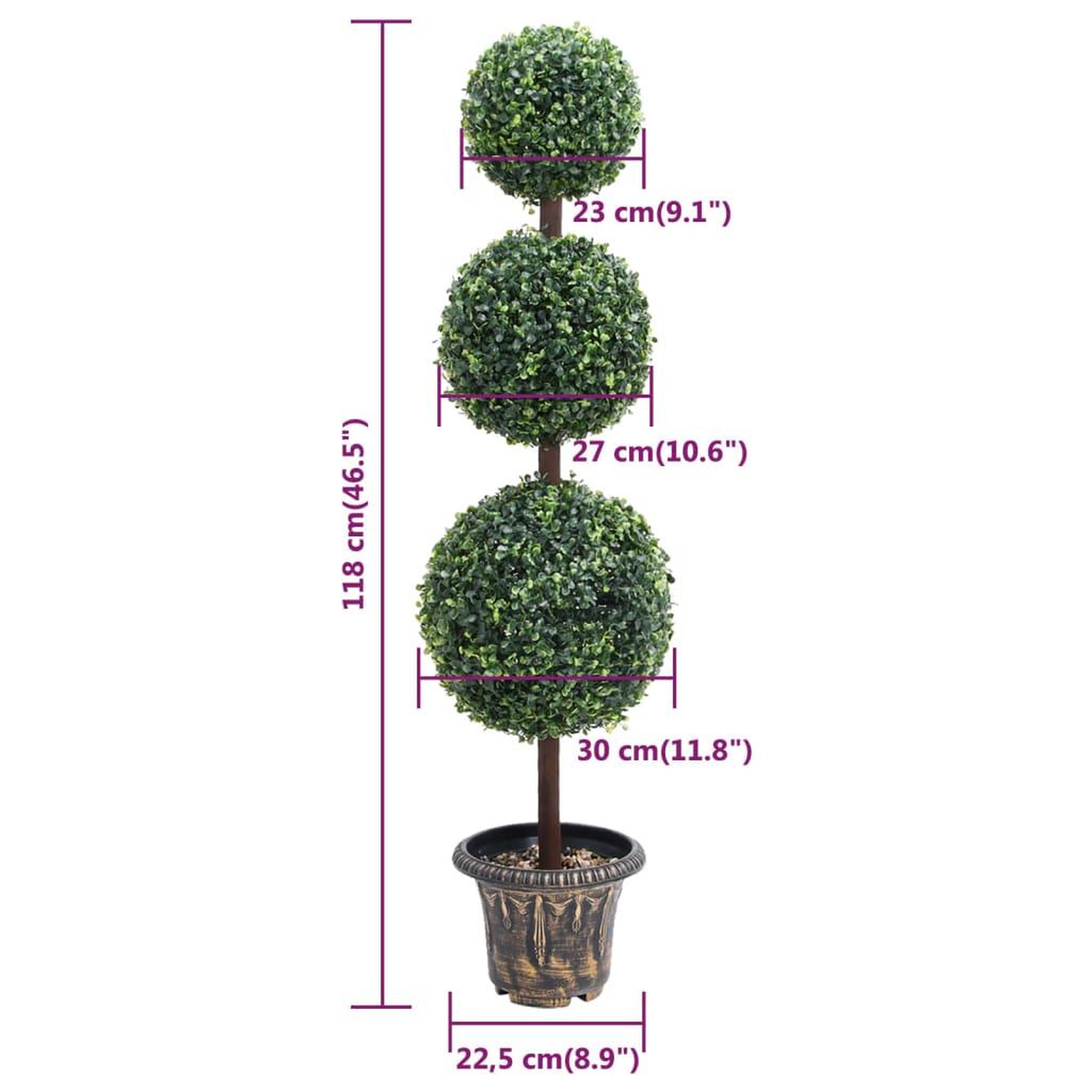 Voir la diapositive 5 : VIDAXL Plante de buis artificiel avec pot Forme de boule Vert 118 cm
