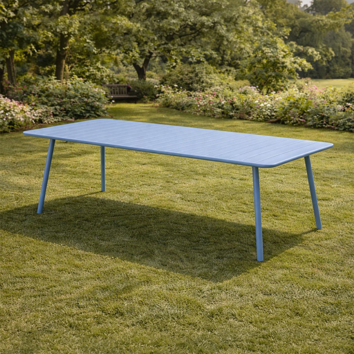 CONCEPT USINE Table de jardin 8-10 places 200cm bleu BERGAME