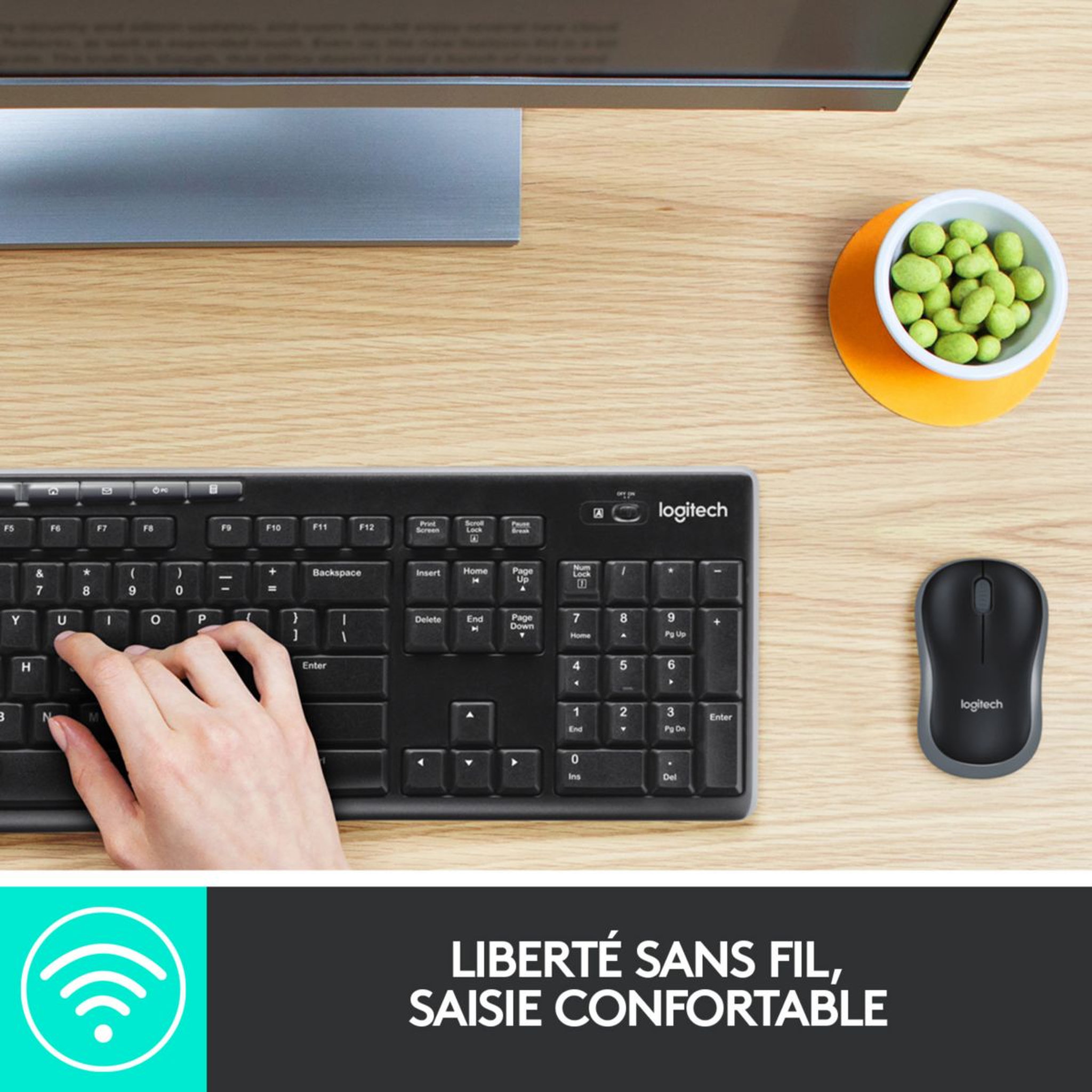 Voir la diapositive 3 : Logitech Clavier + Souris MK270 Wireless Desktop