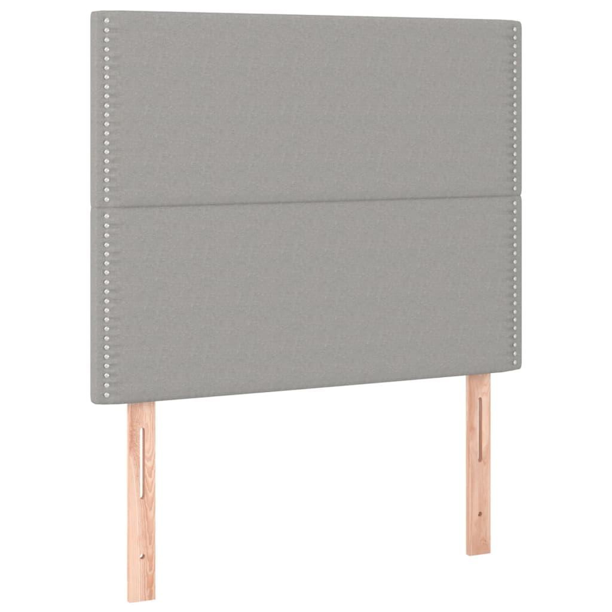 Voir la diapositive 2 : VIDAXL Tetes de lit 2 pcs Gris clair 80x5x78/88 cm Tissu