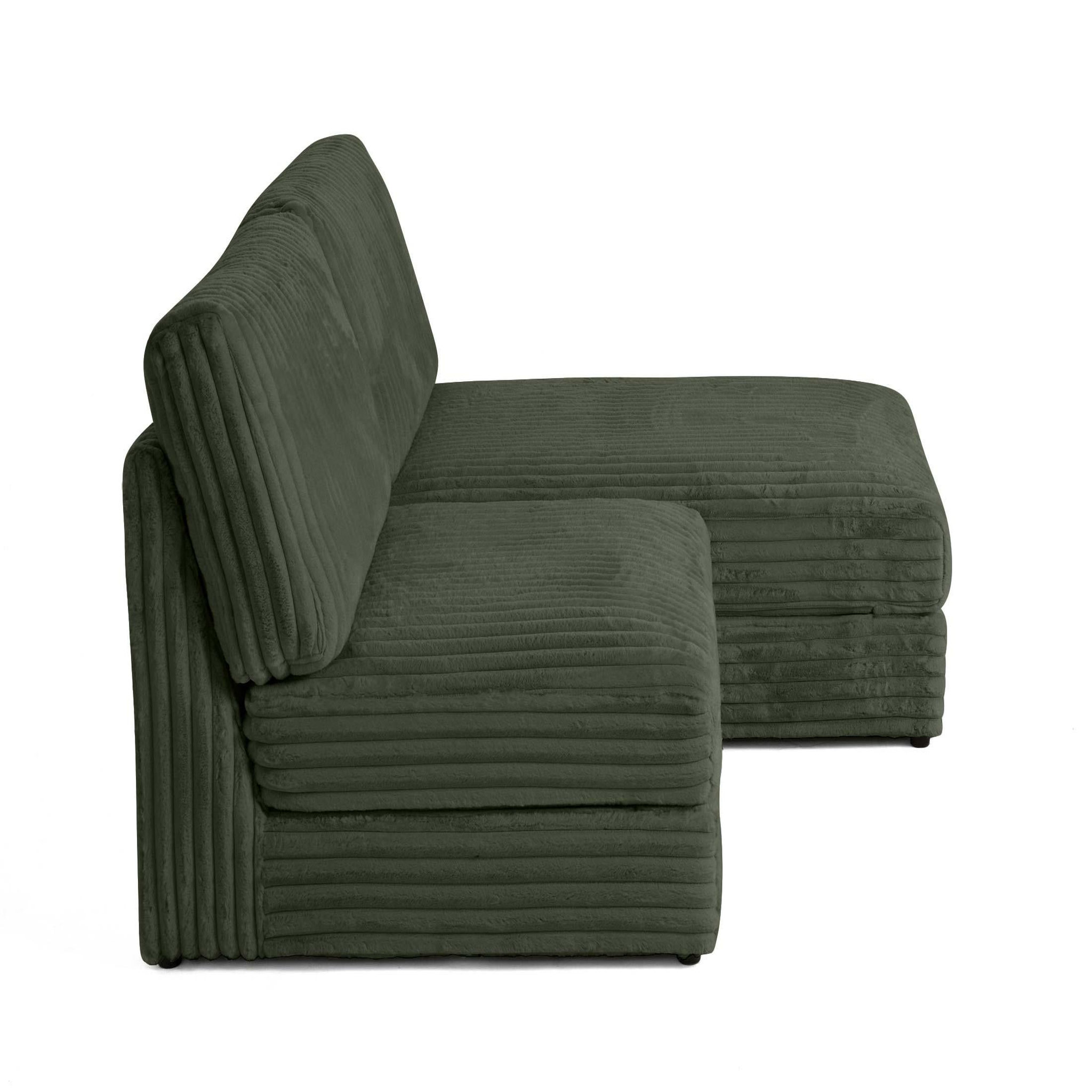 Voir la diapositive 5 : LISA DESIGN Jasper - canapé d'angle modulable 3 places - en fausse fourrure côtelée
