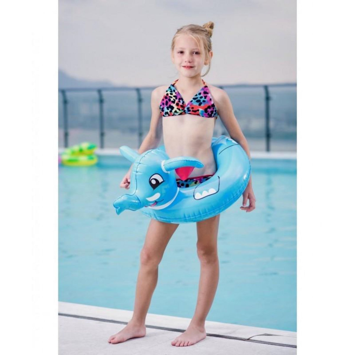 AIRMYFUN Bouée Gonflable Enfant dès 3ans et + pour Piscine & Plage, Flotteur ø49cm - Éléphant ø49cm