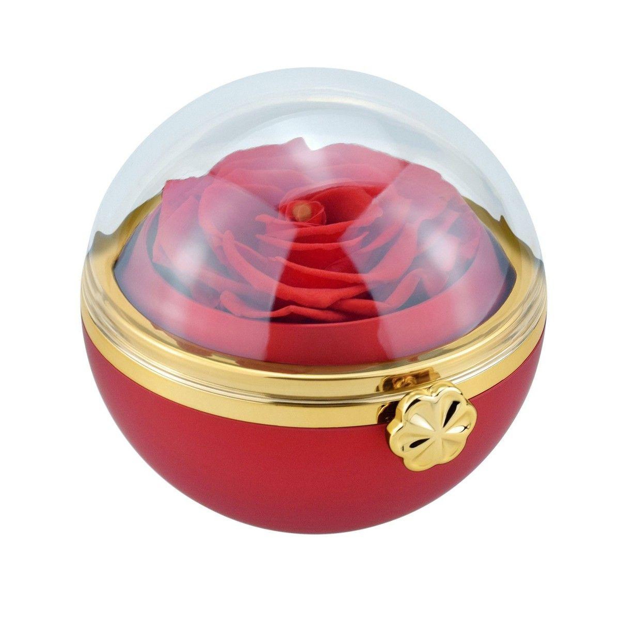 SC CRYSTAL Boite à bijoux décorée d'une rose éternelle - stabilisée rouge