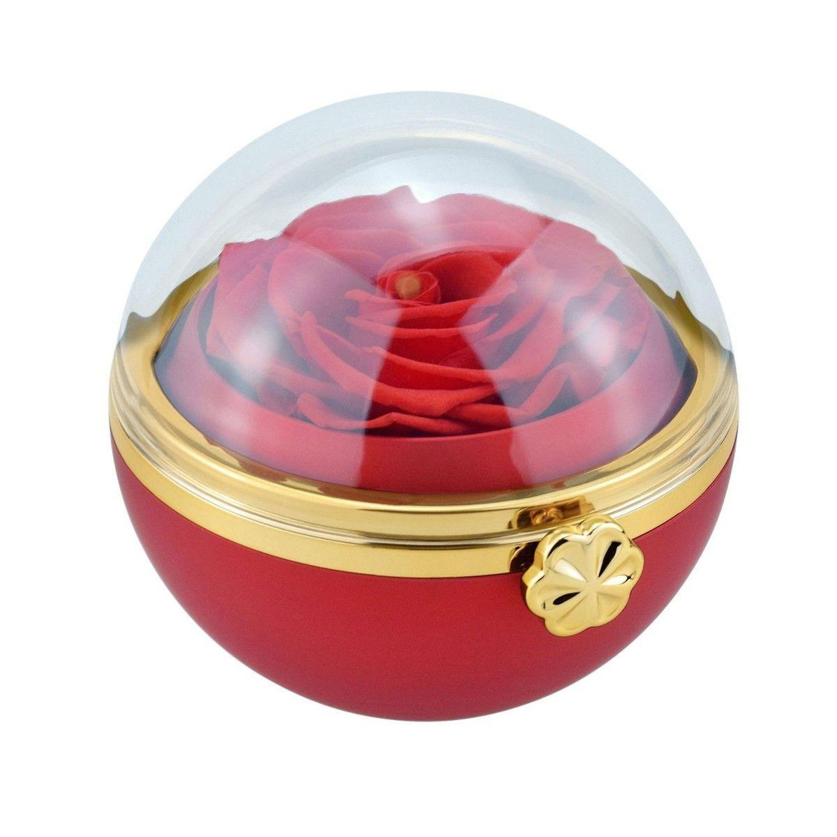 SC CRYSTAL Boite à bijoux décorée d'une rose éternelle - stabilisée rouge