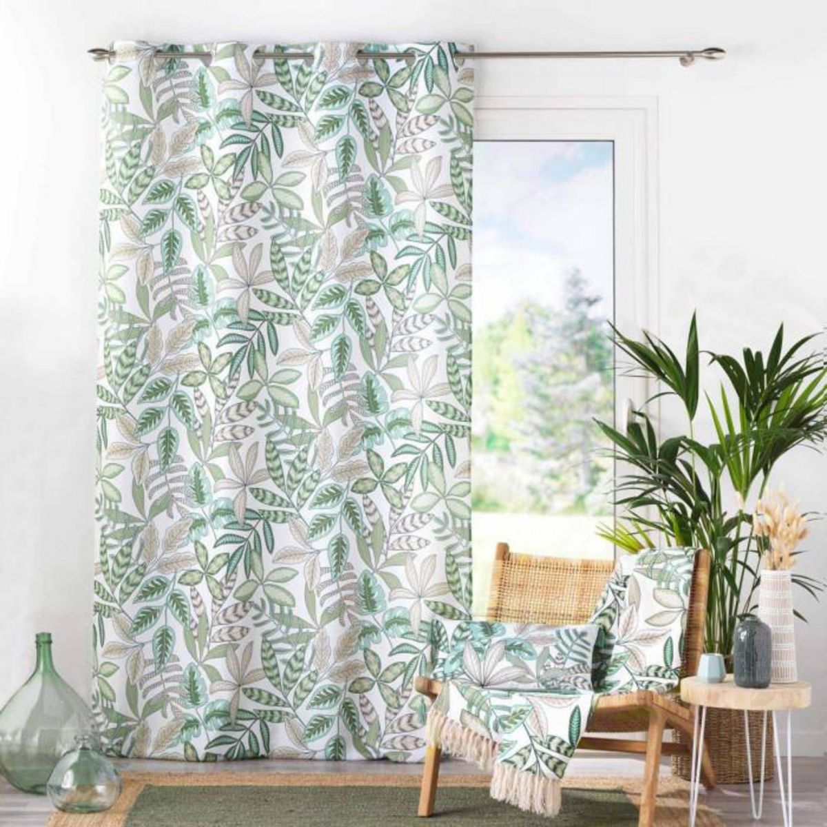 Paris Prix Rideau à Œillets Imprimé  Beautaline  140x260cm Vert