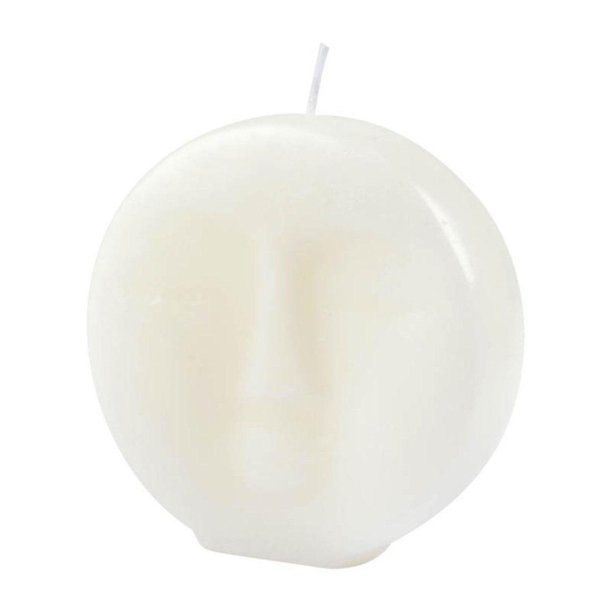 HOMEA Bougie déco visage  arty  9cm blanc