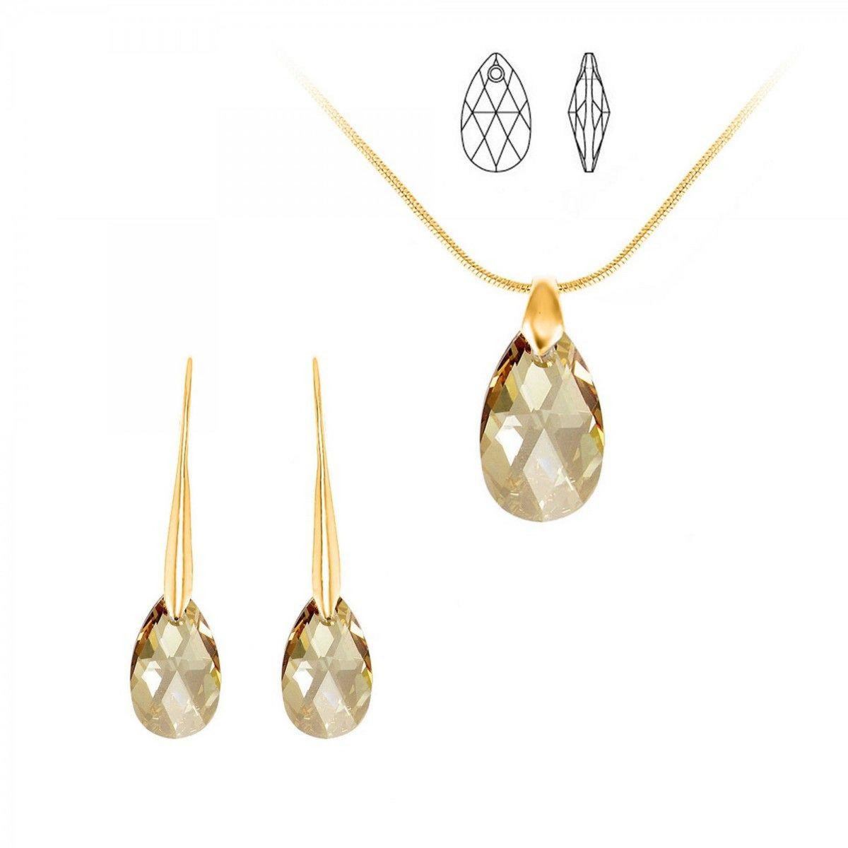 SC BOHEME Parure collier et boucles d'oreilles SC Bohème orneés de Cristaux scintillants