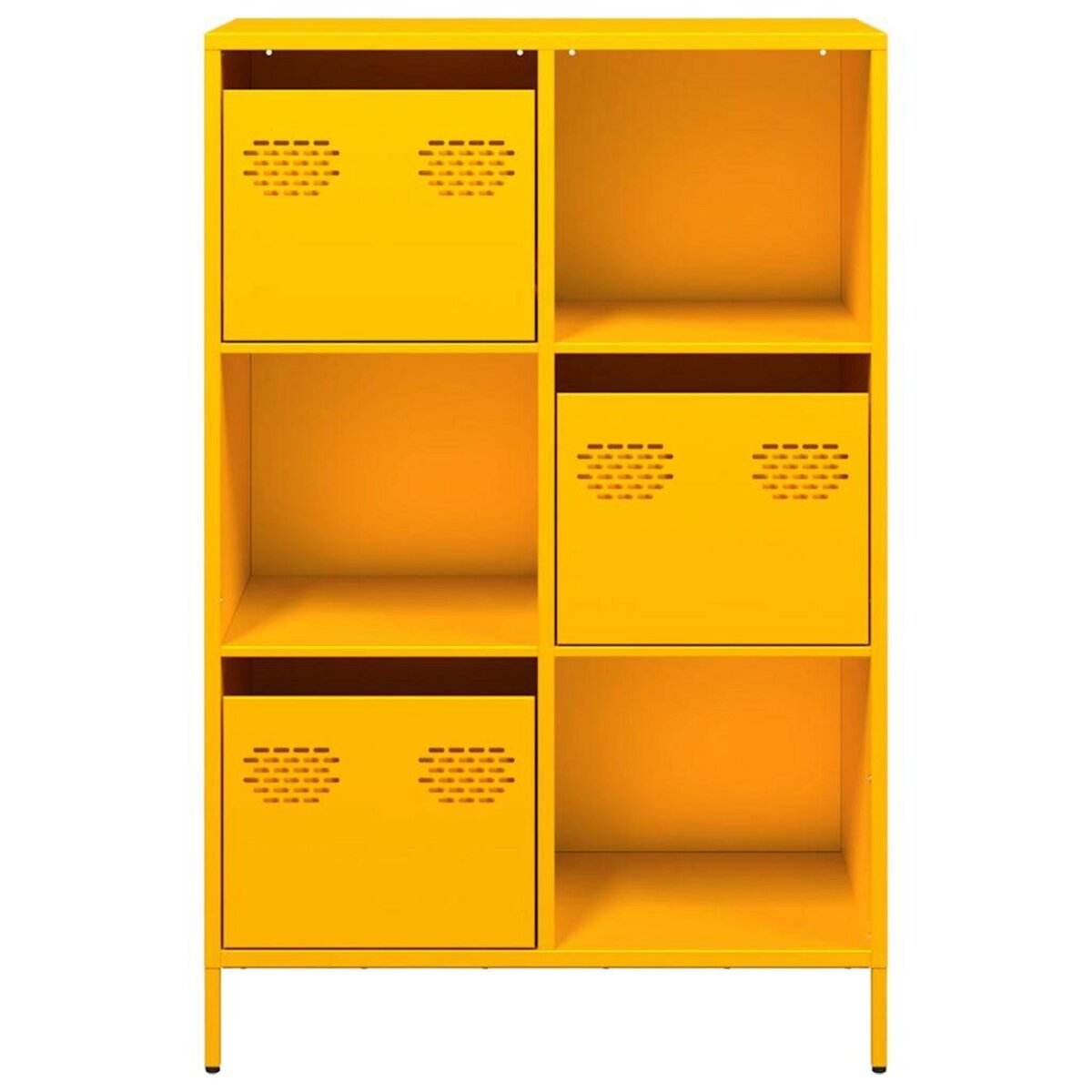 VIDAXL Buffet haut jaune moutarde 68x39x103,5 cm acier