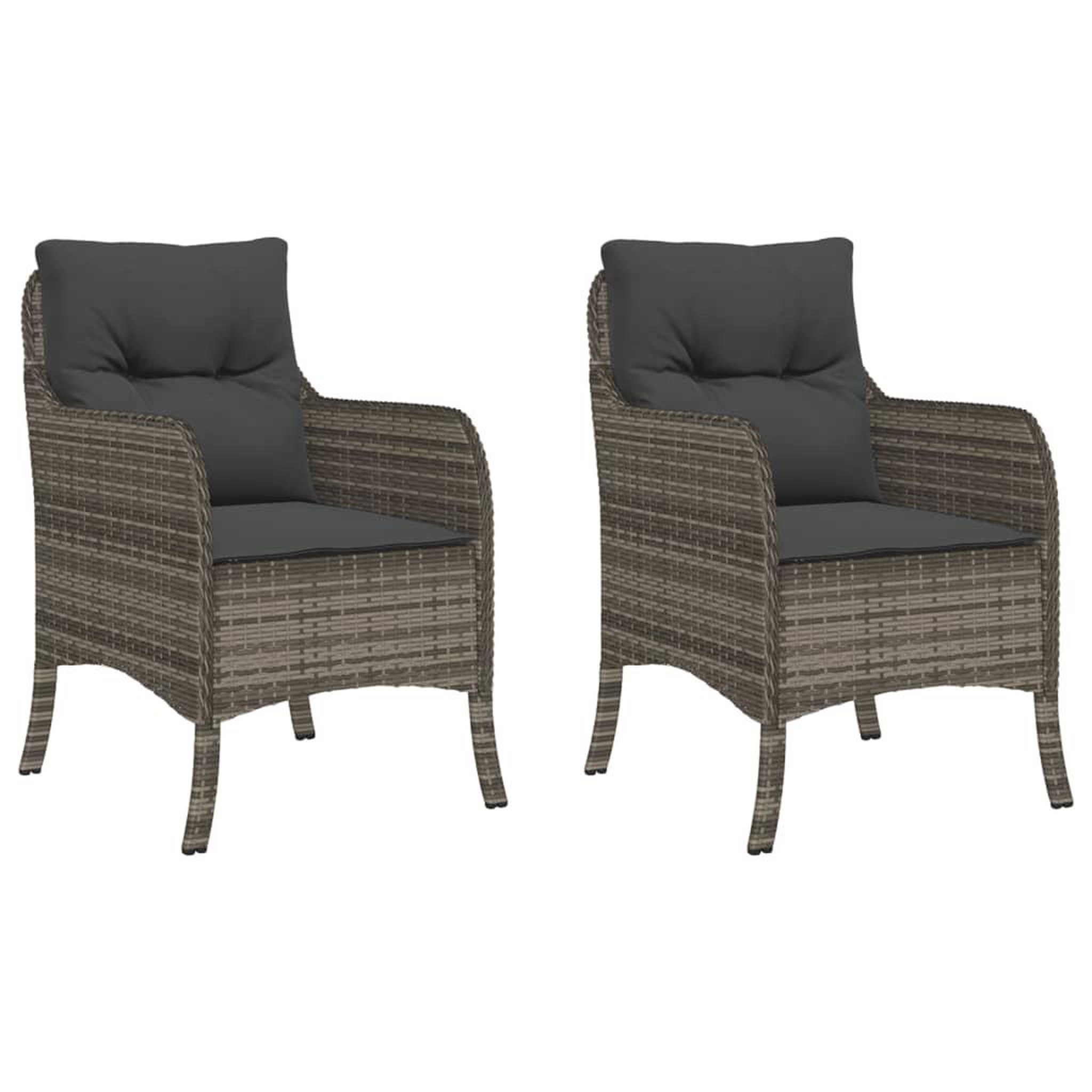 Voir la diapositive 2 : VIDAXL Chaises de jardin avec coussins lot de 2 gris resine tressee
