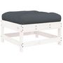 Voir la diapositive 5 : VIDAXL Repose-pied de jardin avec coussin blanc bois de pin massif