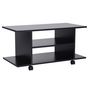 Voir la diapositive 1 : HOMCOM Meuble tv bas table basse a roulettes en panneaux de particules noir