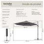 Voir la diapositive 6 : tectake Parasol ø 300 cm gris