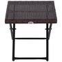 Voir la diapositive 6 : OUTSUNNY Table basse pliable de jardin style cosy chic dim. 40L x 40l x 40H cm métal époxy résine tressée imitation rotin marron