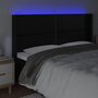 Voir la diapositive 4 : VIDAXL Tete de lit a LED Noir 203x16x118/128 cm Similicuir