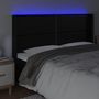 Voir la diapositive 4 : VIDAXL Tete de lit a LED Noir 203x16x118/128 cm Similicuir