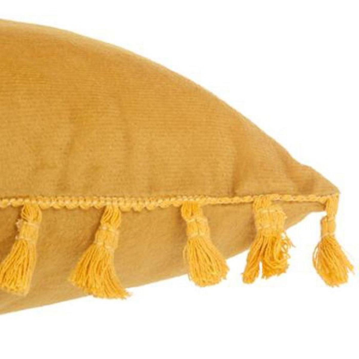 ATMOSPHERA Coussin Déco à Pompons  Ocea  30x50cm Ocre