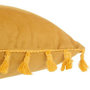 Voir la diapositive 2 : ATMOSPHERA Coussin Déco à Pompons  Ocea  30x50cm Ocre