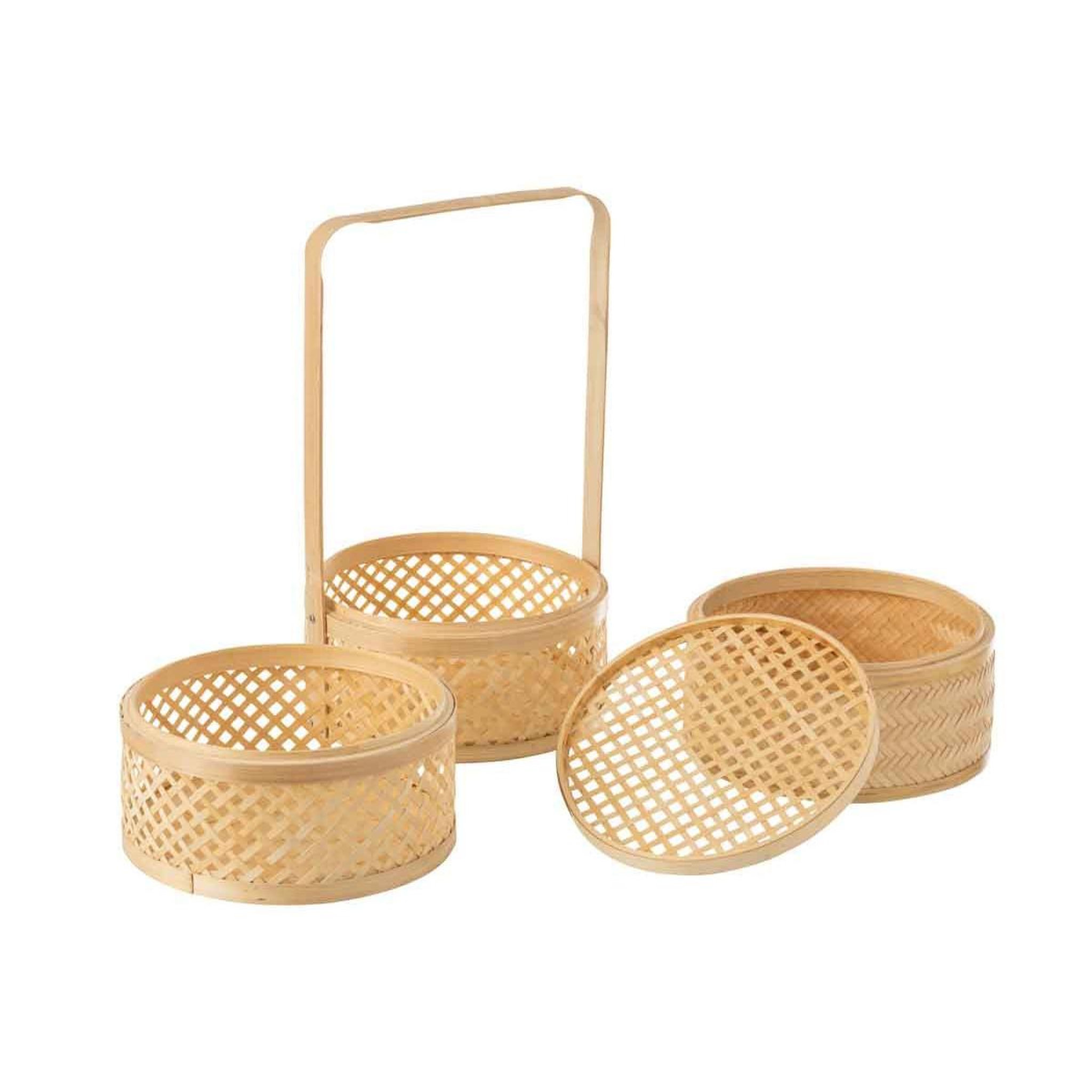 Voir la diapositive 4 : J-LINE Panier de rangement 3 niveaux  evi  30cm naturel