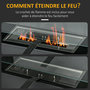 Voir la diapositive 6 : HOMCOM Cheminée bioéthanol murale design Bauhaus - double brûleur 0,85 L - pare-feu verre trempé - acier inox. acier noir