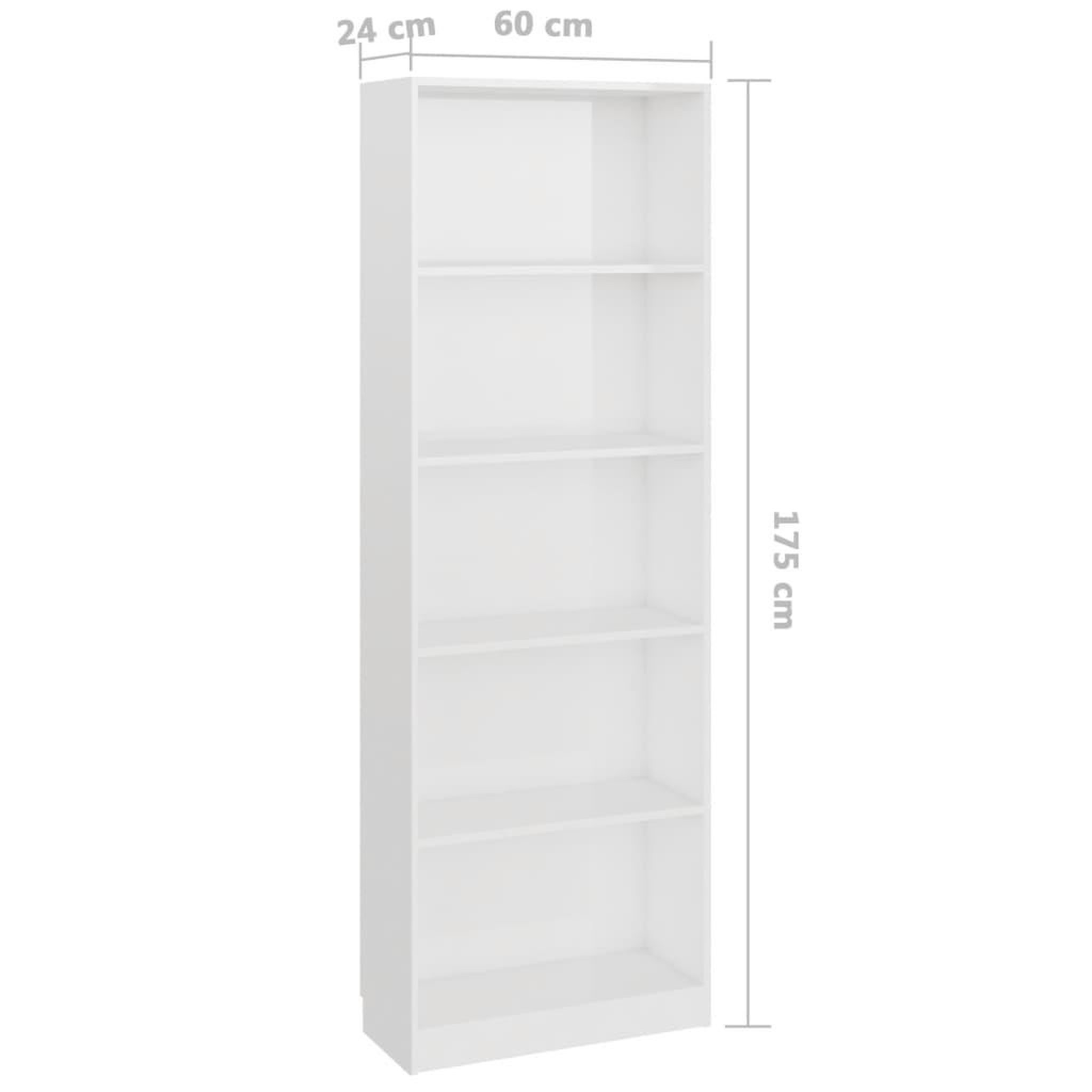 Voir la diapositive 6 : VIDAXL Bibliotheque 5 niveaux blanc brillant Bois d'ingenierie