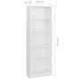 Voir la diapositive 6 : VIDAXL Bibliotheque 5 niveaux blanc brillant Bois d'ingenierie