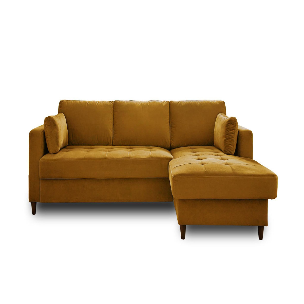 LISA DESIGN Anna - canapé d'angle droit - 4 places - convertible avec coffre - en velours