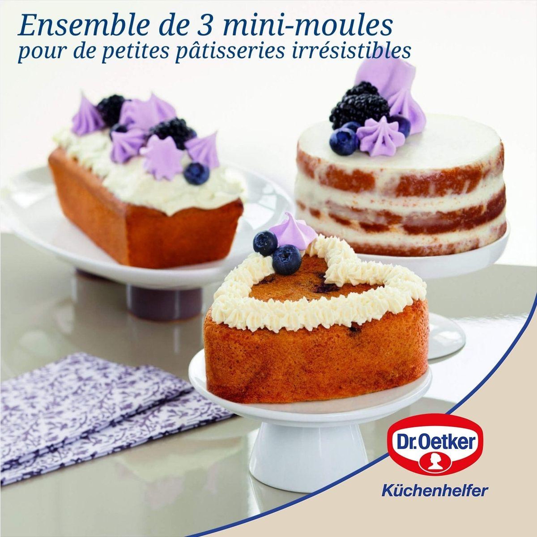 Voir la diapositive 2 : DR.OETKER Set de 3 mini moules dr oetker exclusive