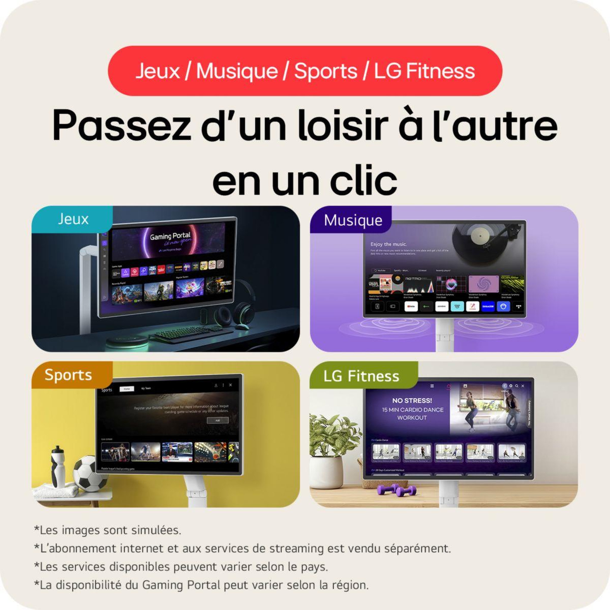 Voir la diapositive 4 : LG Ecran 27U731SA-W.AEU Smart Monitor IPS 27''