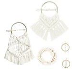 Paris Prix Kit pour 2 Barrettes Cheveux  Macramé  20cm Naturel